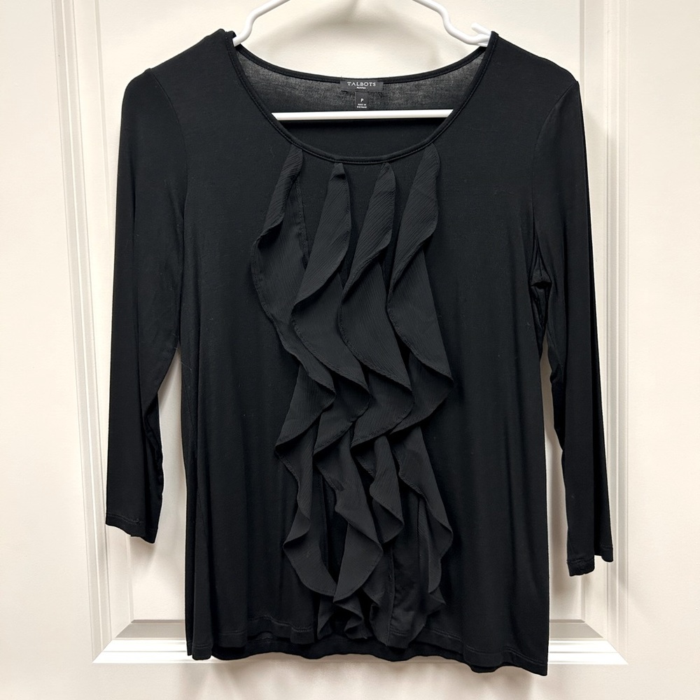 TALBOTS Black Top 3/4 Sleeve P
